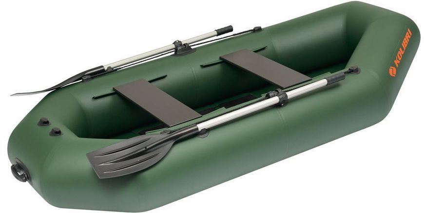 Колибри К-260Т (Kolibri K-260T) зелёная надувная гребная лодка, без настила 22634 фото