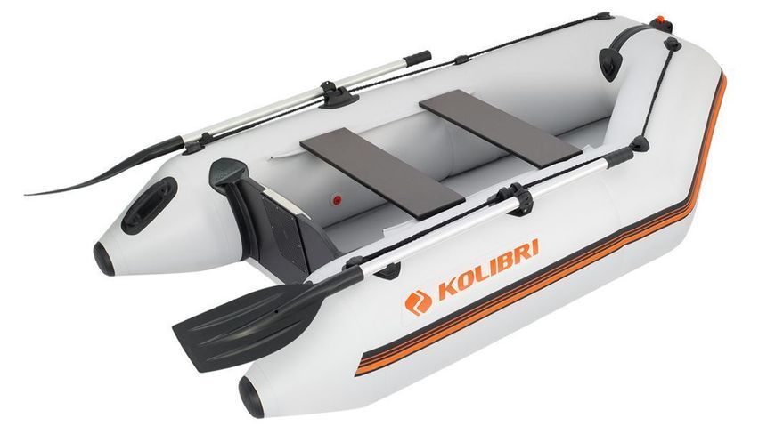 Колибри КМ-245 (Kolibri KM-245) светло-серая моторная надувная лодка, без настила 22768 фото