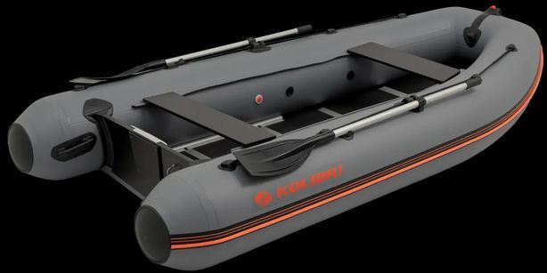 Колібрі КМ-360ДСЛ (Kolibri KM-360DSL) темно-сірий моторний кільовий надувний човен + фанерний пайол 22820 фото