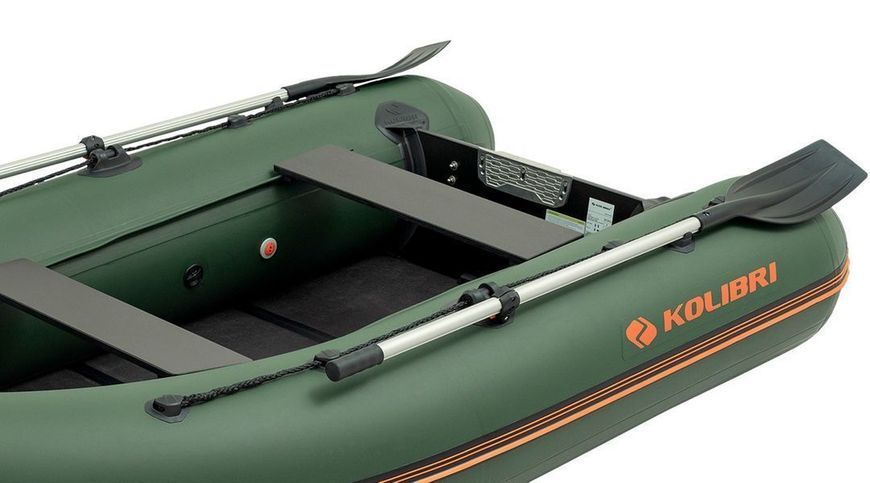 Колібрі КМ-280ДЛ (Kolibri KM-280DL) зелений моторний кільовий надувний човен + слань-книжка 22028 фото