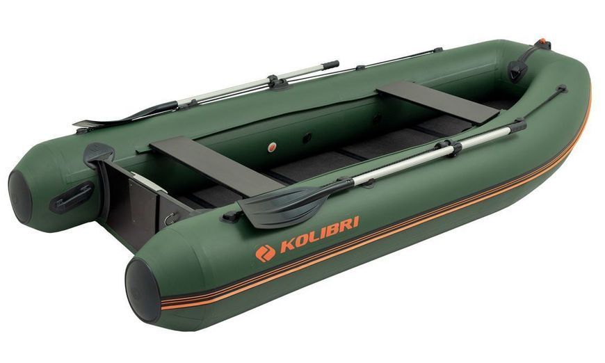 Колібрі КМ-330ДЛ (Kolibri KM-330DL) зелений моторний кільовий надувний човен + слань-книжка 22789 фото