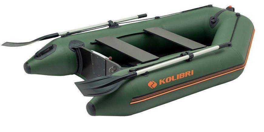 Колібрі КМ-245Д (Kolibri KM-245D Профі) зелений моторний кільовий надувний човен + слань-книжка 22031 фото