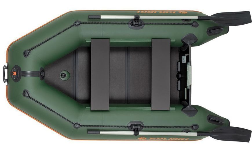 Колібрі КМ-245Д (Kolibri KM-245D Профі) зелений моторний кільовий надувний човен + слань-книжка 22031 фото