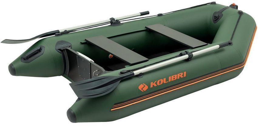 Колібрі КМ-260Д (Kolibri KM-260D Профі) зелений моторний кільовий надувний човен + слань-книжка 22810 фото