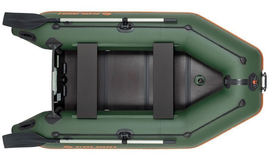 Колібрі КМ-260Д (Kolibri KM-260D Профі) зелений моторний кільовий надувний човен + слань-книжка 22810 фото