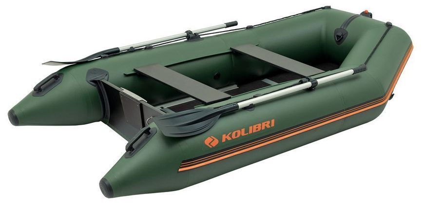 Колибри КМ-300Д (Kolibri KM-300D Профи) зелёная моторная килевая надувная лодка + фанерный пайол 22034 фото