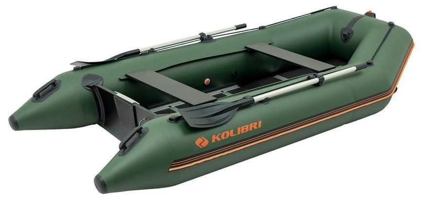 Колібрі КМ-330Д (Kolibri KM-330D Профі) зелений моторний кільовий надувний човен + фанерний пайол 22793 фото