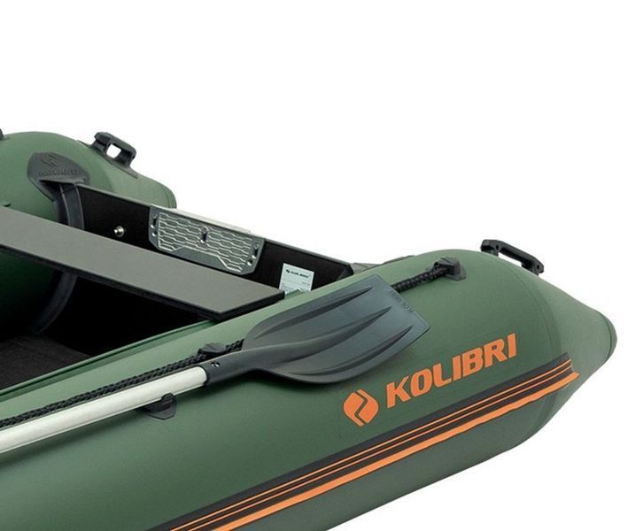 Колибри КМ-360Д (Kolibri KM-360D Профи) зелёная моторная килевая надувная лодка + фанерный пайол 22800 фото