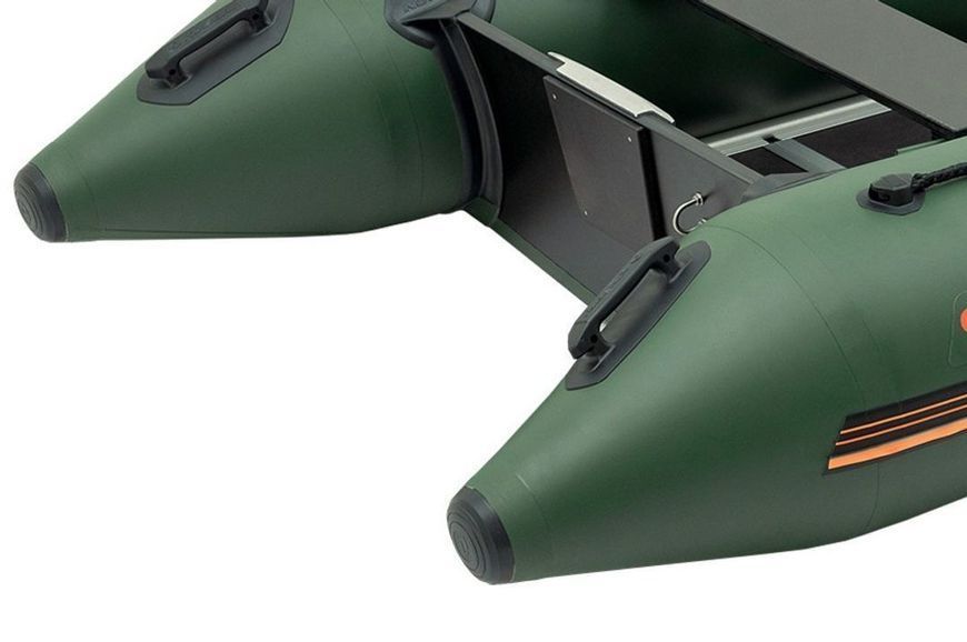 Колибри КМ-360Д (Kolibri KM-360D Профи) зелёная моторная килевая надувная лодка + фанерный пайол 22800 фото