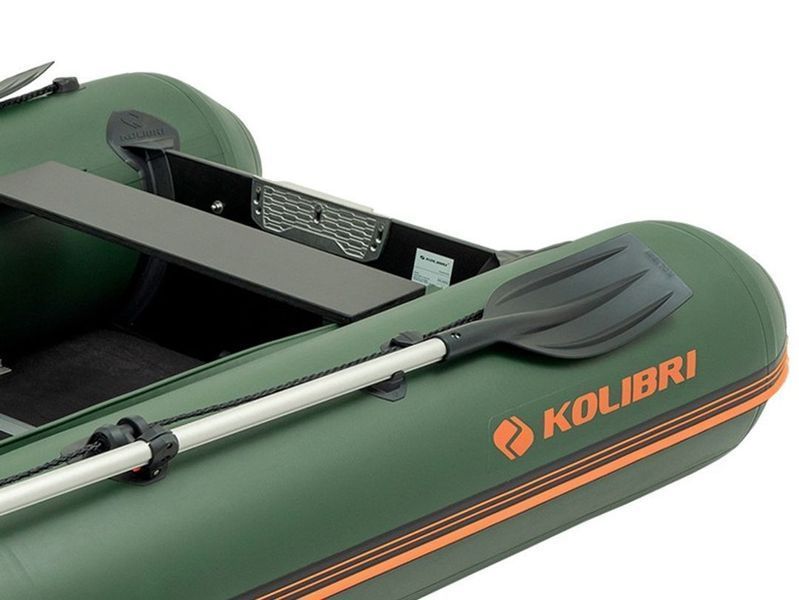 Колибри КМ-330ДСЛ (Kolibri KM-330DSL) зелёная моторная килевая надувная лодка + фанерный пайол 22037 фото