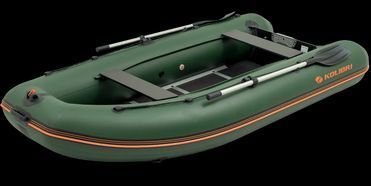 Колібрі КМ-360ДСЛ (Kolibri KM-360DSL) зелений моторний кільовий надувний човен + фанерний пайол 22820 фото
