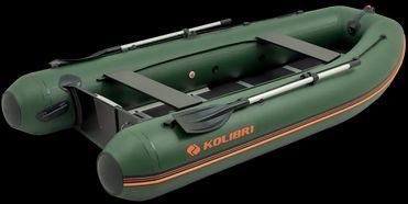 Колібрі КМ-360ДСЛ (Kolibri KM-360DSL) зелений моторний кільовий надувний човен + фанерний пайол 22820 фото