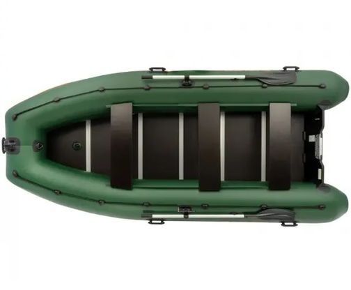Колибри КМ-400ДСЛ (Kolibri KM-400DSL) зелёная моторная килевая надувная лодка + фанерный пайол 22823 фото