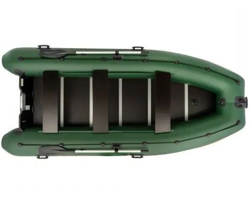 Колибри КМ-400ДСЛ (Kolibri KM-400DSL) зелёная моторная килевая надувная лодка + фанерный пайол 22823 фото
