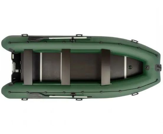 Колибри КМ-450ДСЛ (Kolibri KM-450DSL) зелёная моторная килевая надувная лодка + фанерный пайол 22040 фото