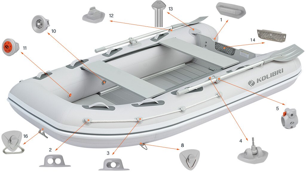 Фурнітура моторного човна Kolibri KM-300DXL