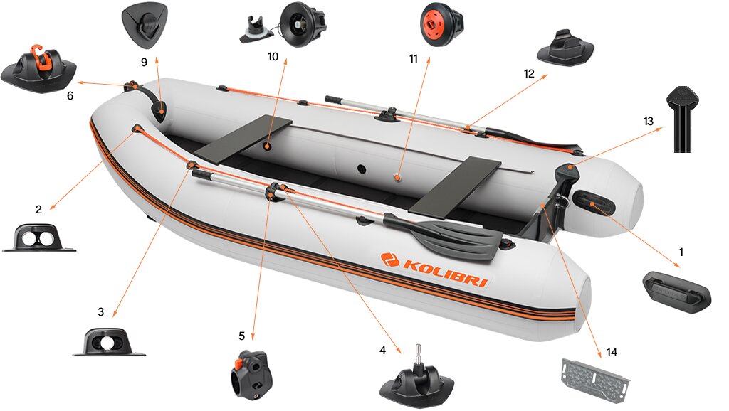 Фурнітура моторного човна Kolibri KM-330DL